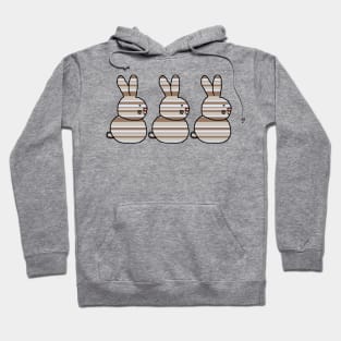 Three Bunnies Stone Stripes For Easter Hoodie